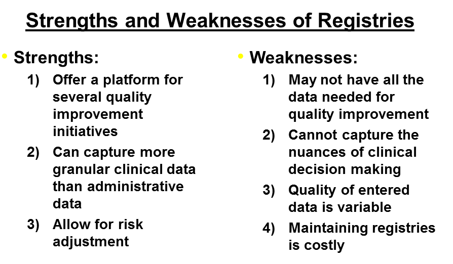 Strengths and Weaknesses of Registries