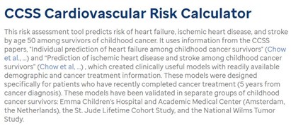 Childhood Cancer Survivor Study Risk Calculator