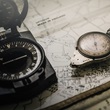 Navigation, Compass, Map; Conceptual Image