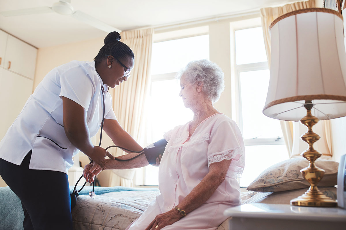 Geriatric Patient with Nurse; Conceptual Image