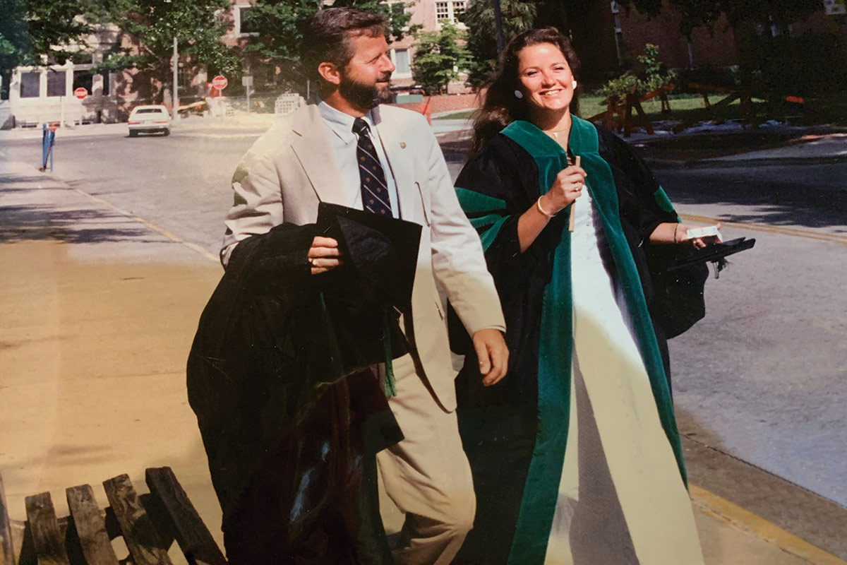 Conti with his daughter Jamie at her medical school graduation.
