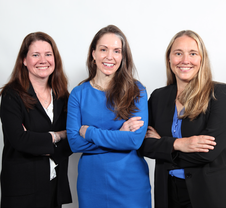 ACC.26 Chair Katie Berlacher, MD, MS, FACC, Vice Chair Julie Damp, MD, FACC, and CV Team Lead Kristen Campbell, PharmD, CPP, FACC