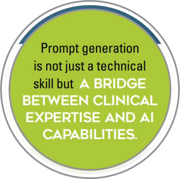 AI prompt generation serves as a critical bridge between clinical expertise and AI capabilities.