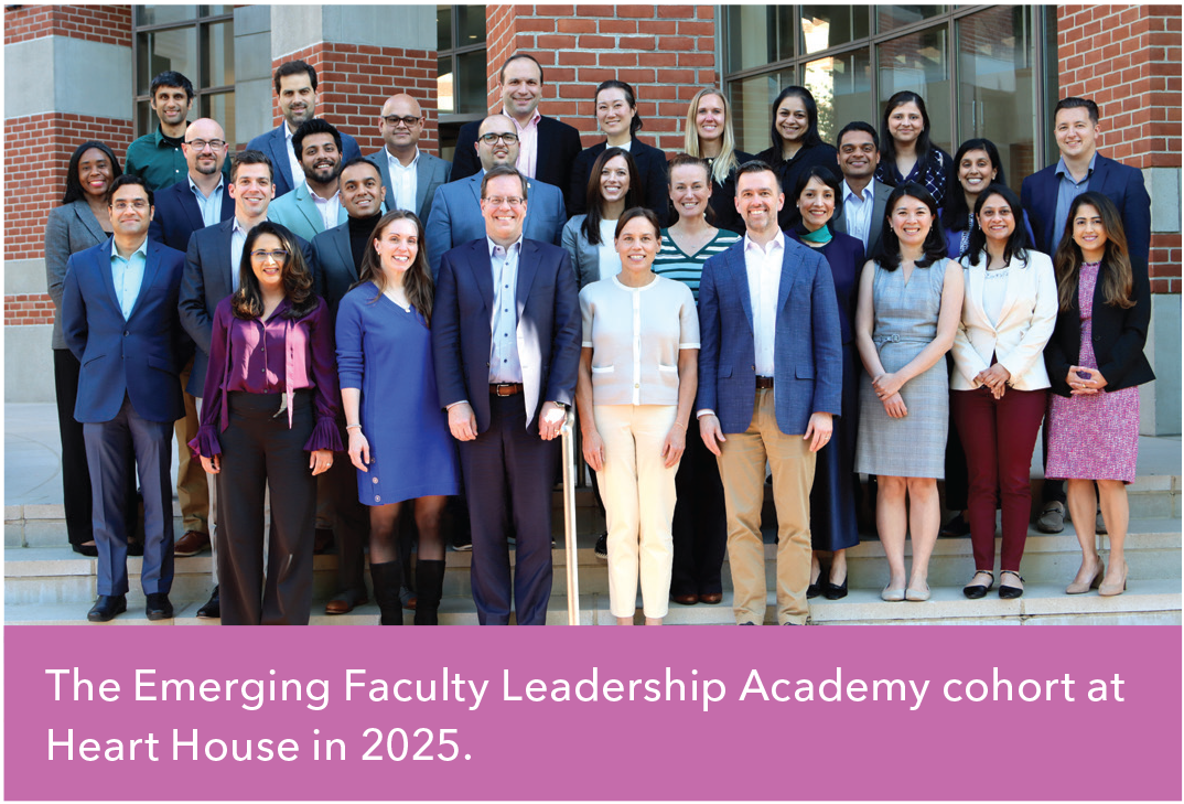 The Emerging Faculty Leadership Academy cohort at Heart House in 2025.
