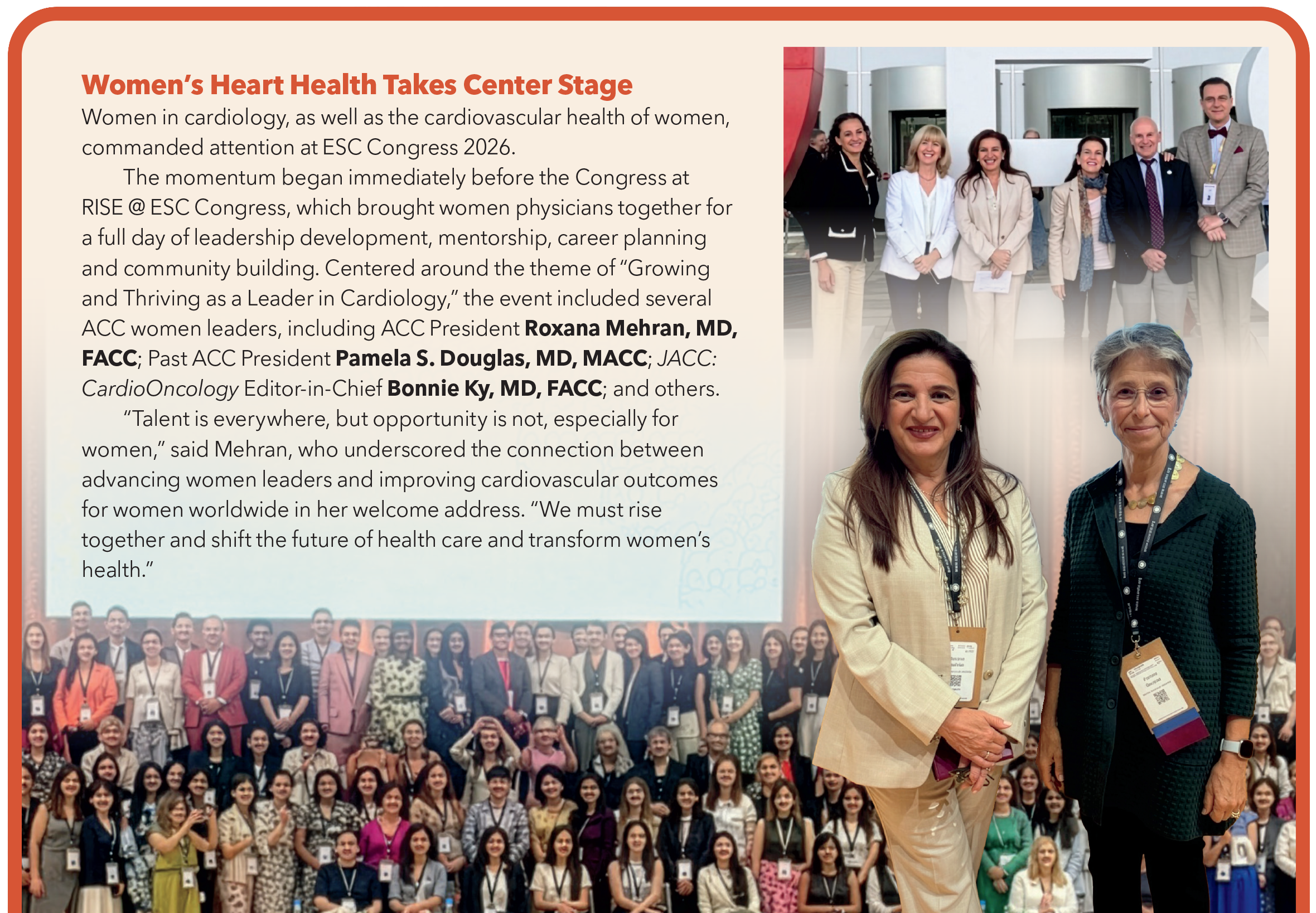 Women's Heart Health Takes Center Stage - Women in cardiology, as well as the cardiovascular health of women, commanded attention at ESC Congress 2026.