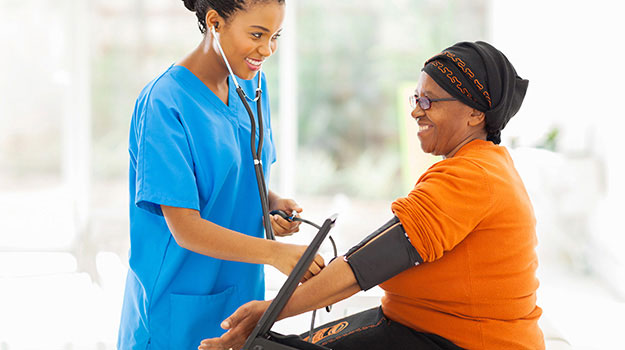 Nurse with patient